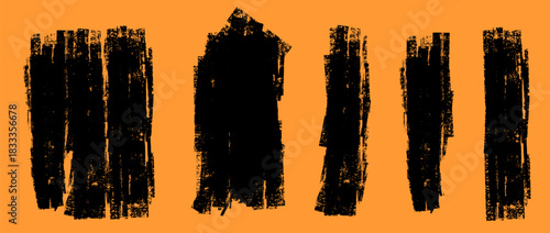 Roller lines with grunge texture pair with linocut edges. Layered paint marks and repeated brush strokes form a raw roller aesthetic with grunge tones and linocut paint layers.