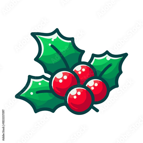 holly plant illustration design