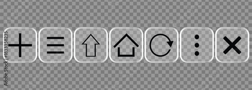 Ui icon set for web and app interface design, essential element collection