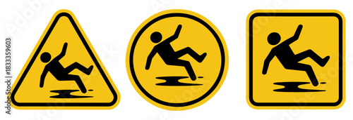 wet floor slippery hazard warning sign