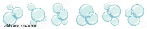 air bubbles water foam icon set