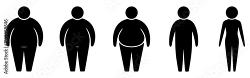 body size people icon set