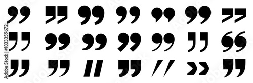 quote mark speech icon set