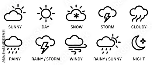 weather forecast climate icon set
