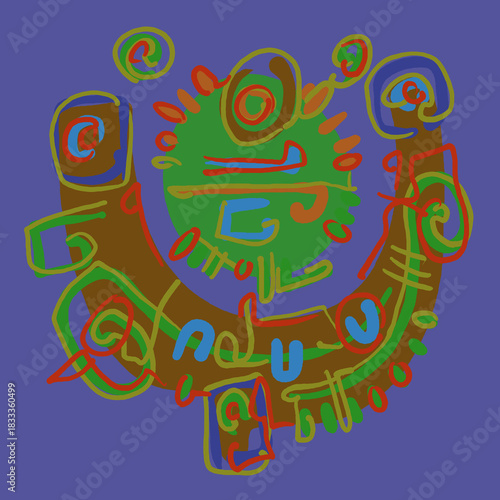 Abstract image for printing. Picture for modern interiors. The picture is painted by hand on a tablet.