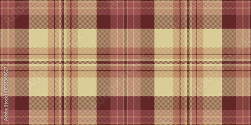 Individuality seamless check vector, handsome pattern tartan textile. Day fabric texture background plaid in red and yellow colors.