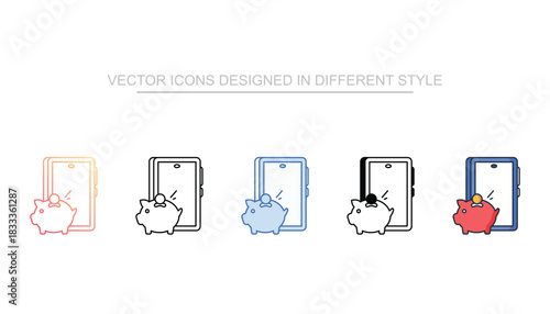 Savings Account line icon vector stock with white background