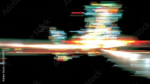 Vibrant Abstract Light Trails on Black Background