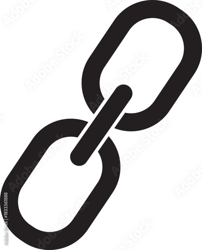 Chain link vector icon isolated on transparent background. Internet URL or webpage URL link icon symbol. Vector illustration.