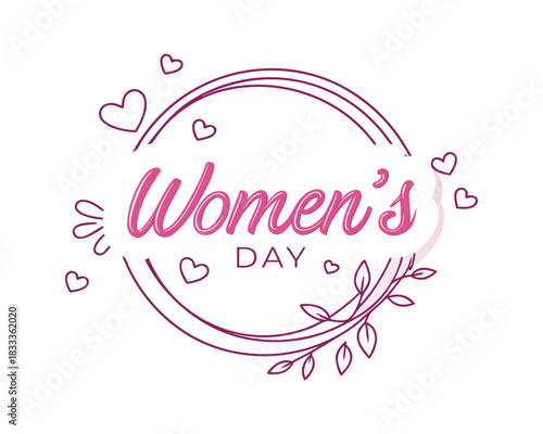 Celebrate Womens Day with a floral and hearts design embodying love and appreciation for women everywhere