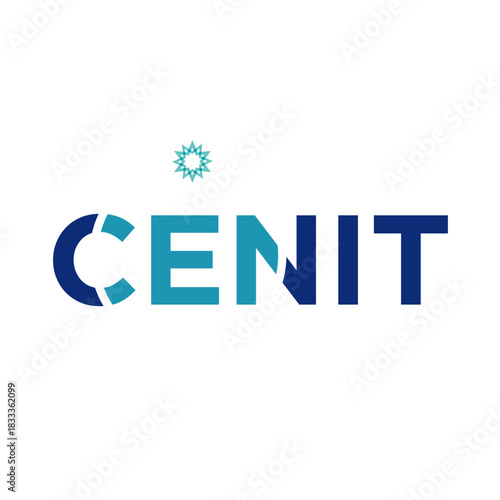 Logo Cenit zenith zenite spanish Spain espana sun-peak cumbre acme design blue azul star estrella visual compania