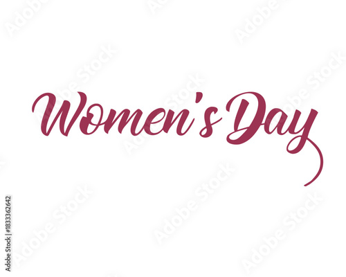 Elegant Womens Day Script Design Celebration of Female Empowerment and Feminism with Decorative Lettering Perfect for Greeting Cards and Social Media