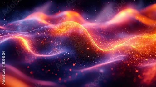Vibrant Abstract Waves of Light and Color in Motion
