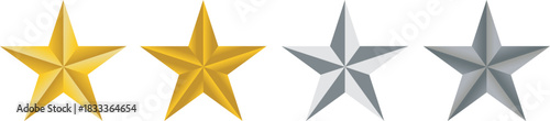 Star, rating, vector, illustration, sketch, outline, graphic, design, gold, silver, gray, review, feedback, evaluation, quality, icon, symbol, horizontal, five-pointed, gradient, comparison