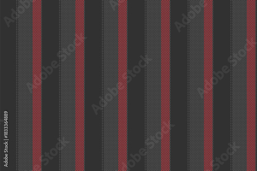 Tigure seamless stripe vertical, production pattern fabric vector. Tost background textile lines texture in grey and red colors.