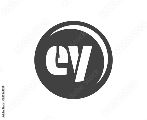EY sport emblem or team logotype. Ball logo with a combination of Initial letter E and Y for balls shop, sports company, training, club badge.