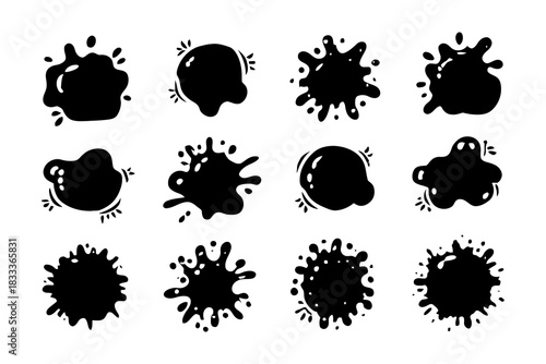 set of black ink blots