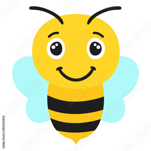 Bee joyful muzzle head flat
