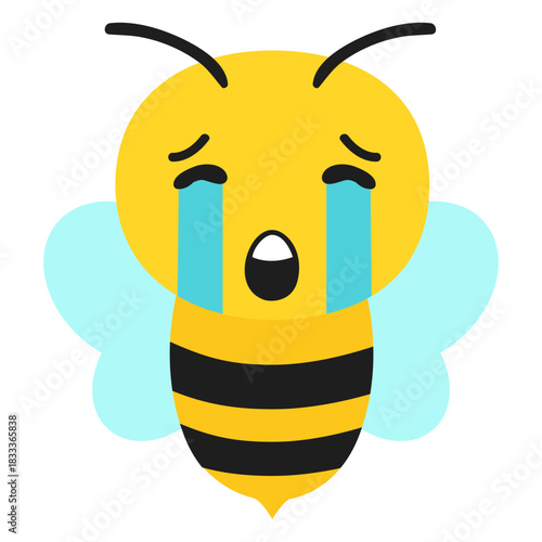 Bee sad muzzle head flat