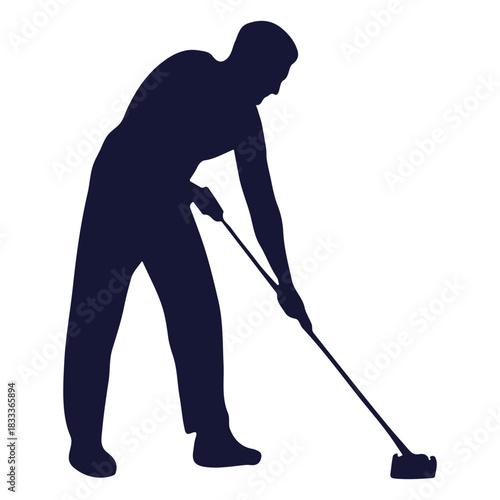 Cleaner mop silhouette