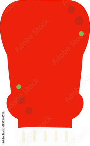 cute blank label bottle of tomato ketchup red hot chili spicy sauce condiment vector cartoon illustration