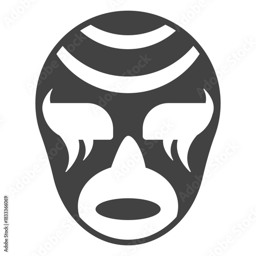 Luchador mask stripe silhouette detailed