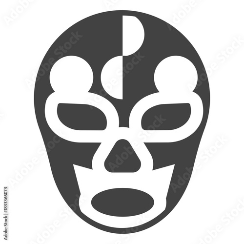 Luchador mask circle detailed silhouette
