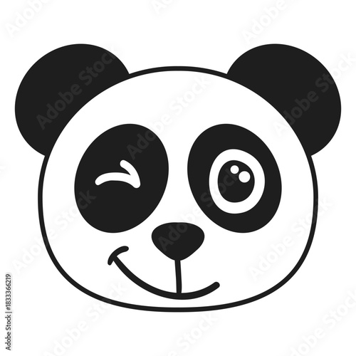 Panda wink head muzzle stroke