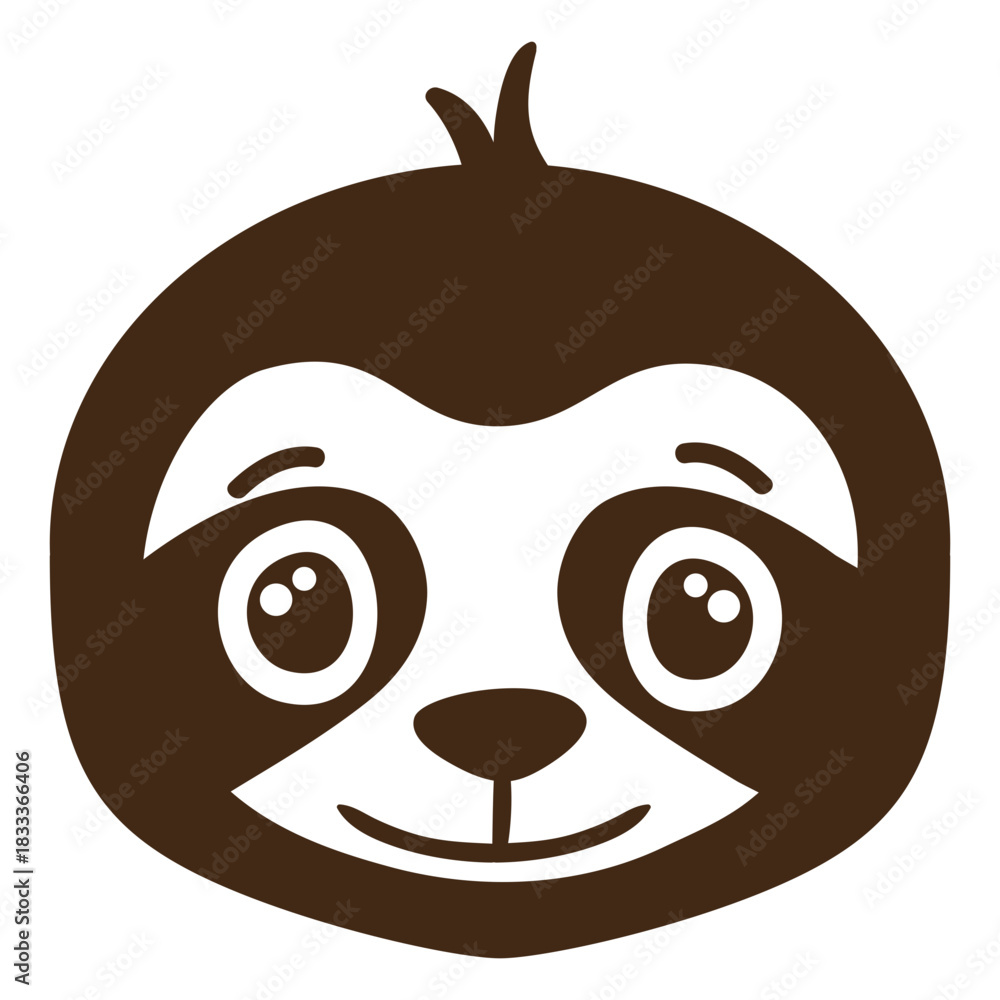 Obraz premium Sloth joyful head muzzle flat