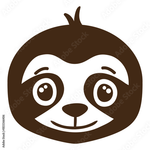 Sloth joyful head muzzle flat