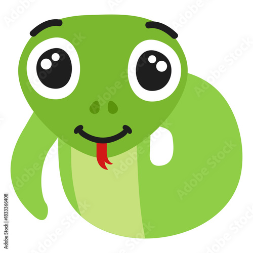 Snake joyful muzzle head flat