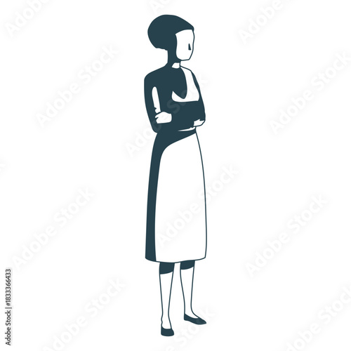 Woman jewish posture detailed silhouette