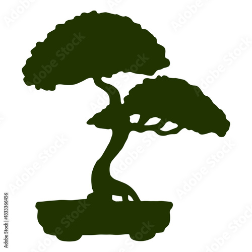 Bonsai trunk pot silhouette