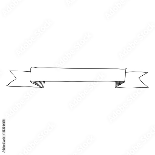 Tableau sur toile Ribbon band tissue hand drawn line