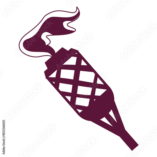 Torch fire flame detailed silhouette