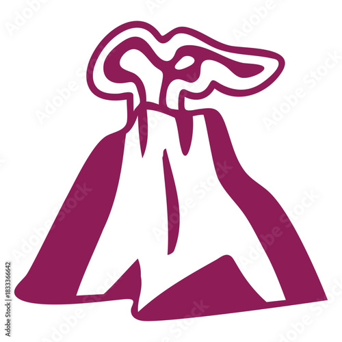 Volcano mountain detailed silhouette