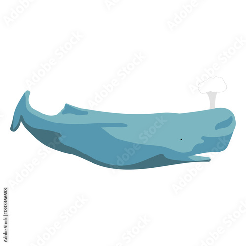 Cartoon flat whale