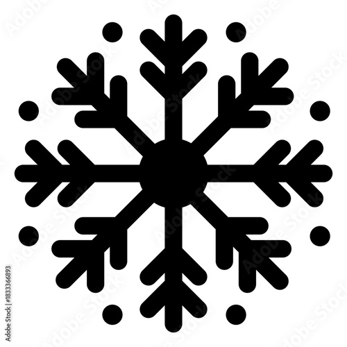 Christmas snowflake icon outline