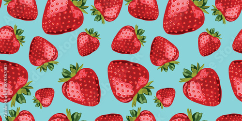 Seamless Red Strawberry Pattern Design
