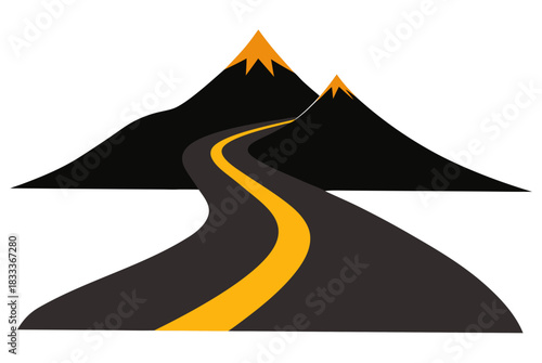Road to mountain peaks
