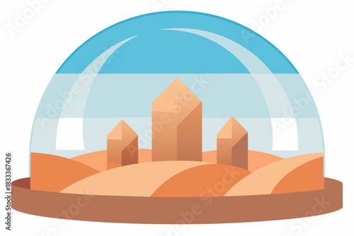Desert town in snowglobe