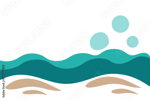 Beach waves and bubbles