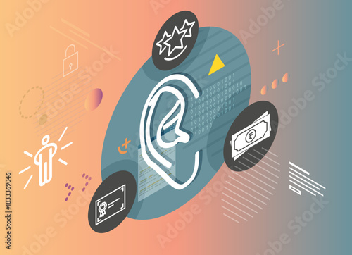 Art of Listening Employees Problems - HR Management Abstract Illustration