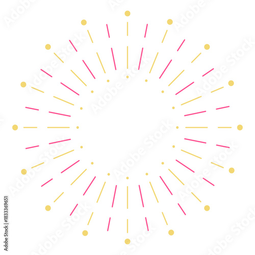 Colorful firework thin sparks dots stroke