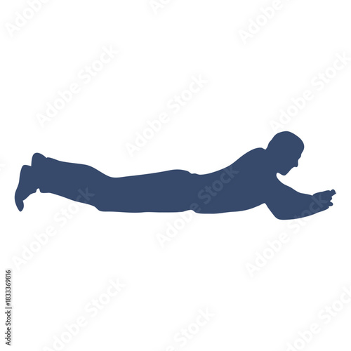 Laying on stomach man silhouette