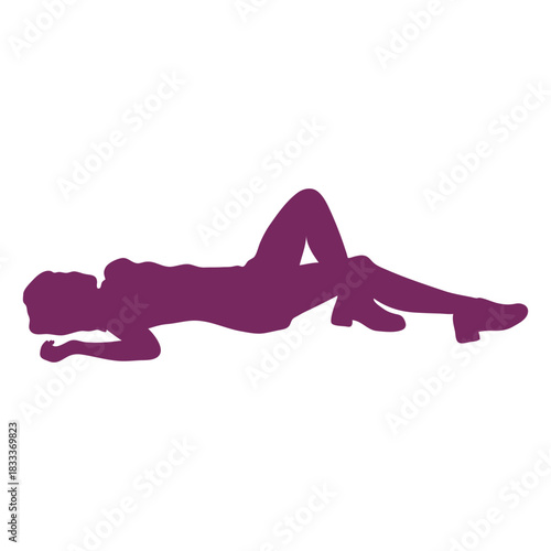 Laying on back woman silhouette