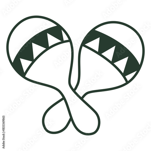 Mexican maracas icon stroke