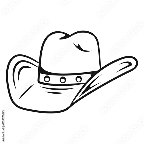 Classic cowboy hat stroke