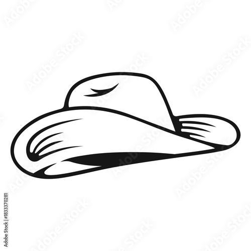 Simple cowboy hat stroke