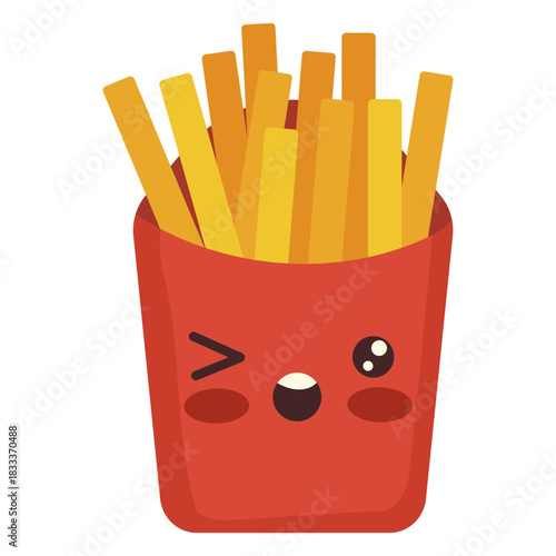 Flat kawaii fries